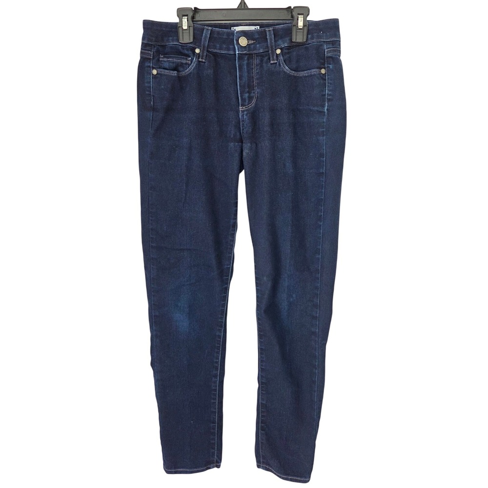 Paige Denim Womens Skyline Ankle Peg Jeans Dark Wash Blue Mid Rise Sz 28 Indigo
